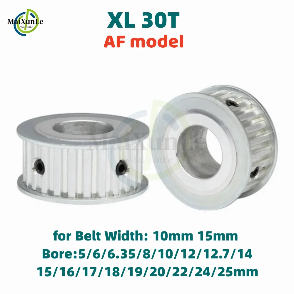 

XL AF-model 30T Timing Pulley Bore 5/6/8/10/12/14/15~25mm Pitch 5.08 mm Aluminum Pulley Width 11/16mm For 10/15mm XL Timing Belt