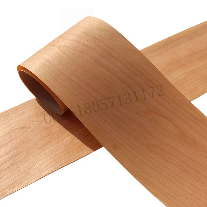 Natural Wood Veneer,American Cherry, about 20cm x 2.5m 0.2-0.25mm,for Furniture, C/C
