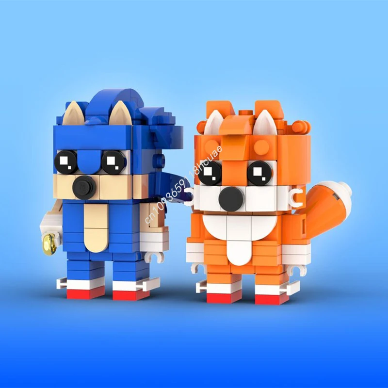 

258pcs MOC Sonicess & Tails Brickheadz Building Blocks Christmas Decorative DIY Assembly Ideal for Artistic Display Asse Gift