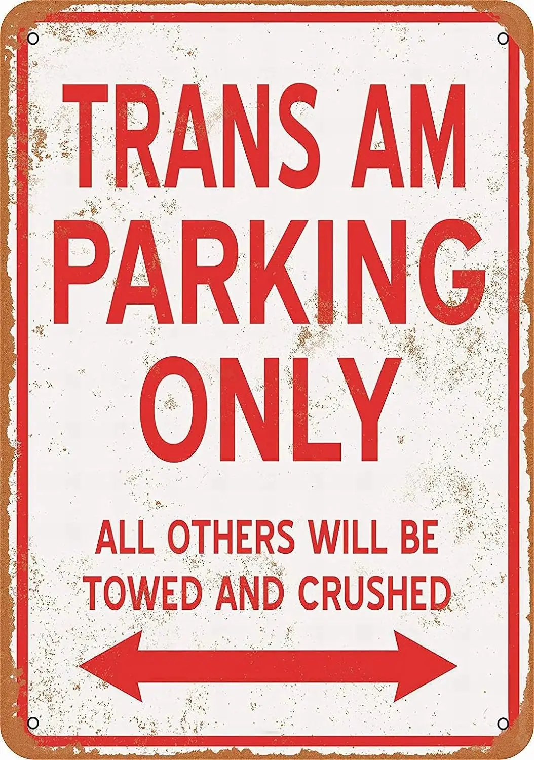 8 x 12 Metal Sign - Trans AM Parking ONLY - Vintage Wall Decor Art