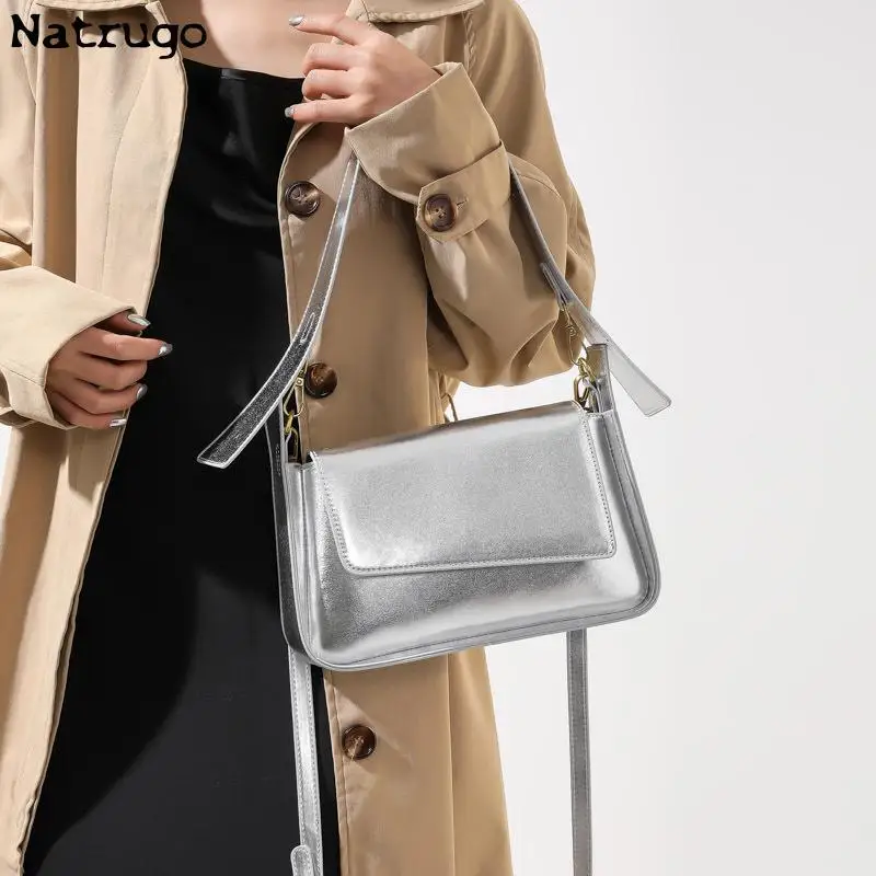 Unique Design Laser Luxury Designer Women Underarm Shoulder Bags Chic Phone Purses Small Tote Bag High Quality Leather Handbags