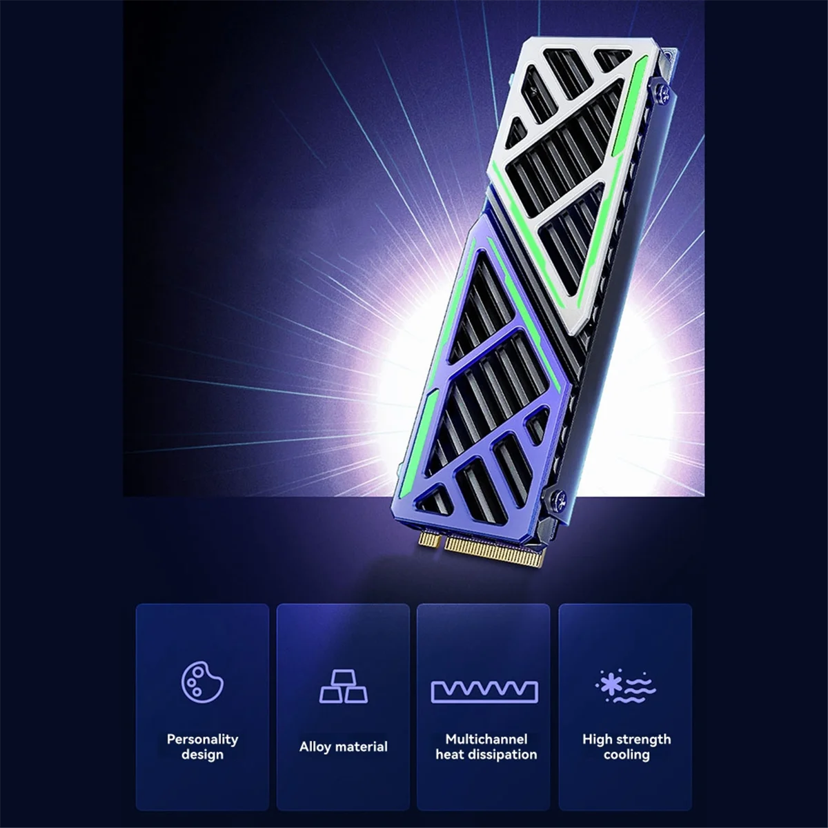 SEMOIC M.2 SSD Heatsink 2280 NVME NGFF Radiator Magnesium Aluminium Alloy PC Pendingin Efisien dengan Bantalan Silikon Termal