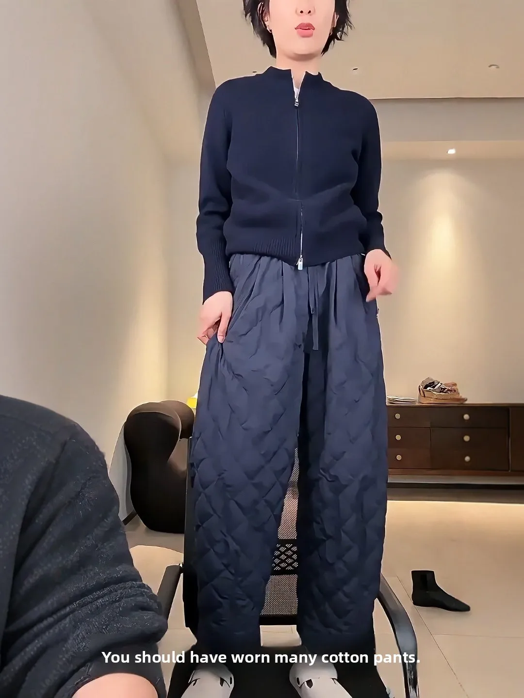 

Теплые хлопковые брюки для женщин, повседневные, с высокой талией, прямые, широкие штанины, корейский бренд, большие размеры, новинка 2025 года, осень-зима