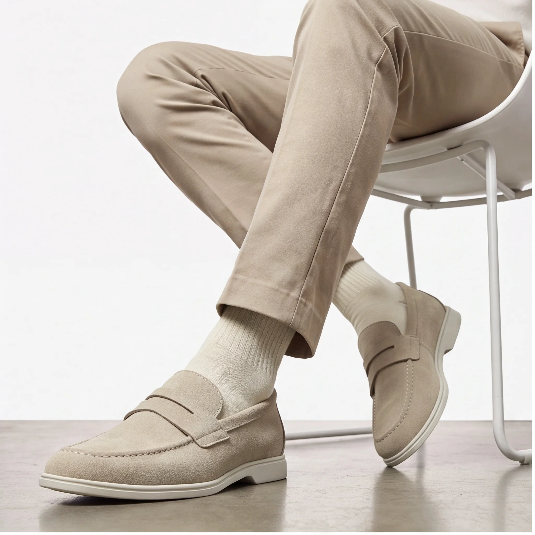 Herren-Loafer und Slipper, Mokassins für Herren, Freizeit-Schuhe, flache Sohle mit niedrigem Absatz, Penny-Schnalle. – Detail 2