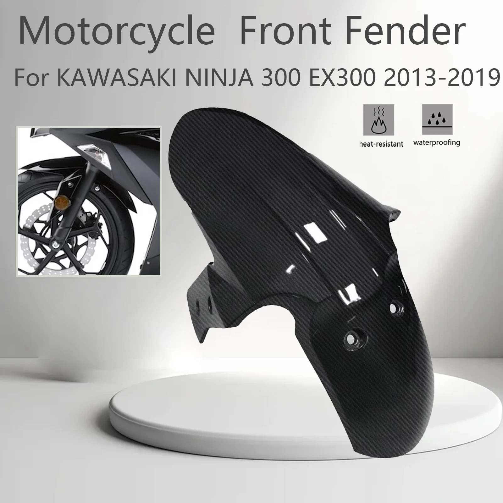 For KAWASAKI NINJA 300 EX300 2013-2019 Motorcycle Accessories Front Fender Front Wheel Fender Splash Guard ABS Plastic