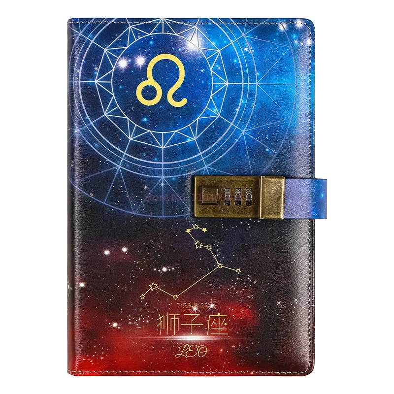 12 コンステラパスワードブック日記ロック可能な A5 ノートブック誕生日ギフト厚いノートブッククリエイティブ元帳学生文具オフィス