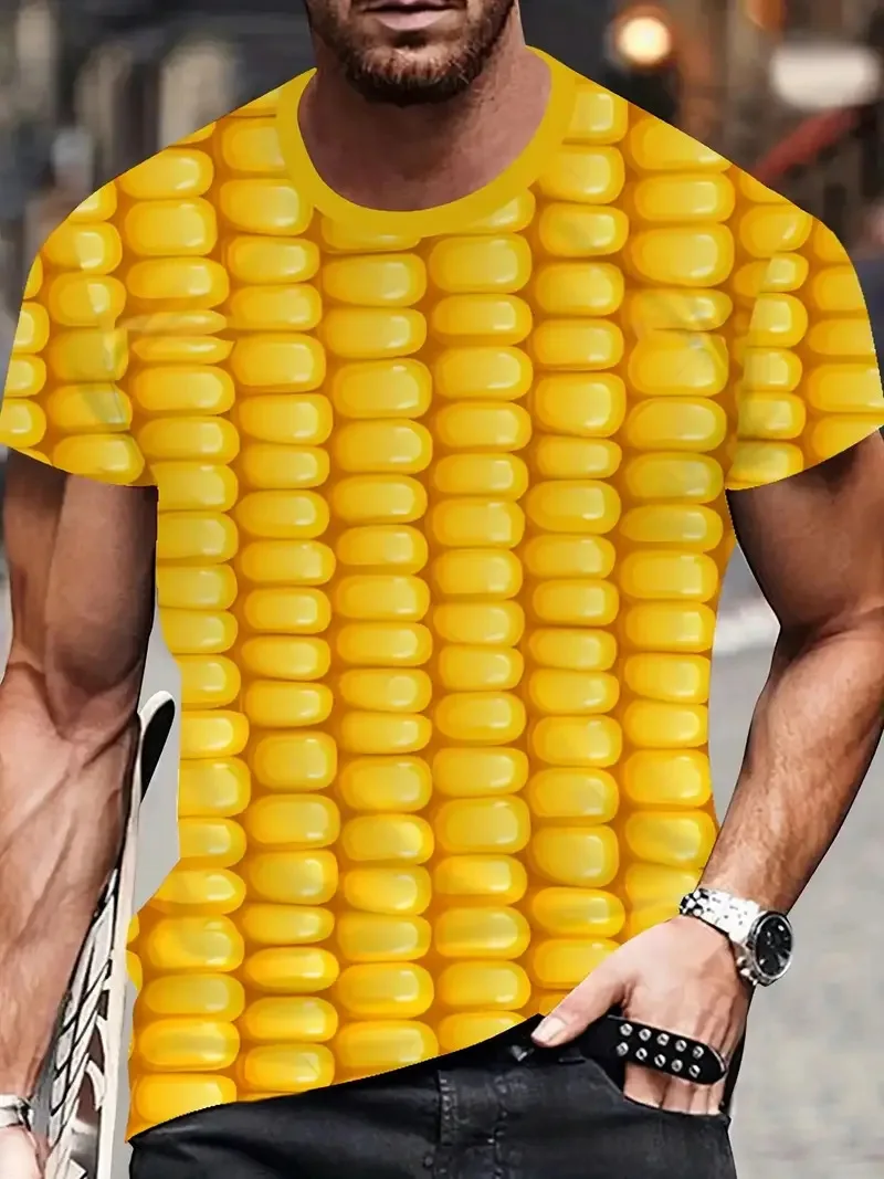 Funny Vegetable T-Shirts Corn Chili 3D Print Men Women Casual Short Sleeve T Shirt Harajuku Y2K Top Streetwear Tees Men Clothing