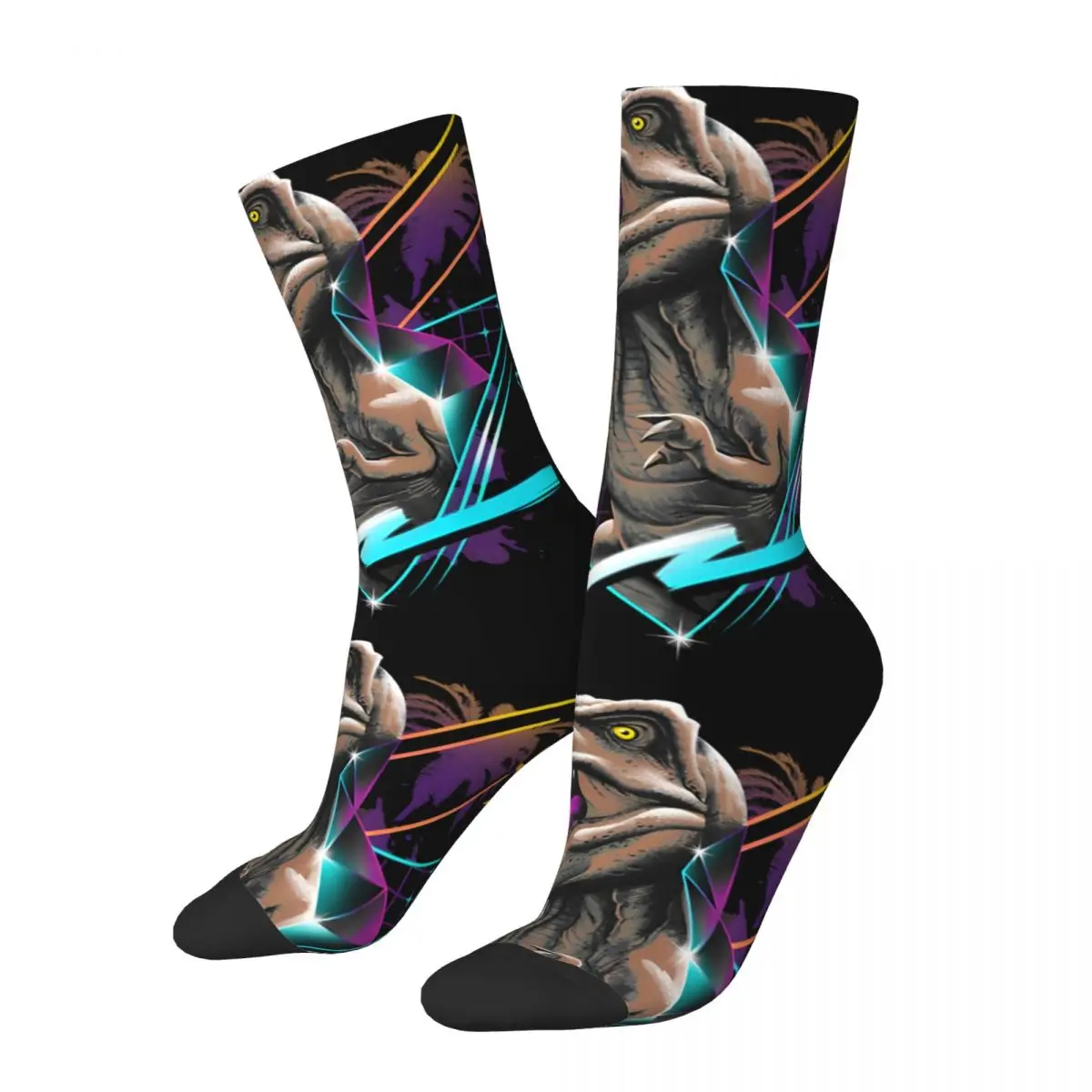 

Happy Funny Rad T-Rex Vintage Harajuku Jurassic Park Hip Hop Novelty Pattern Crew Crazy Sock