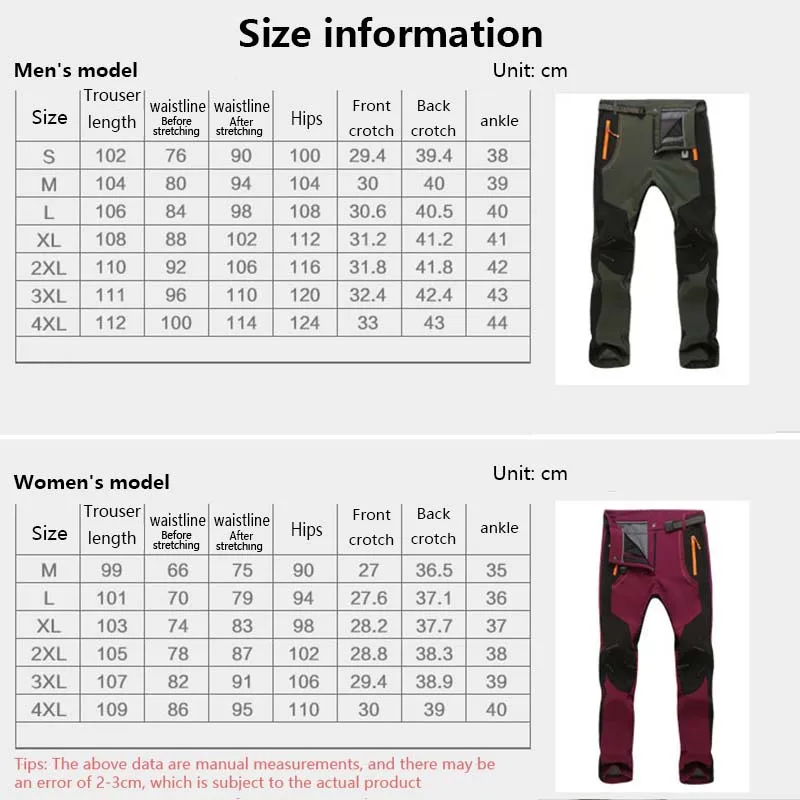 Pantaloni da assalto Softshell impermeabili e antivento da uomo e da donna Pantaloni da trekking da campeggio leggeri per tutte le stagioni