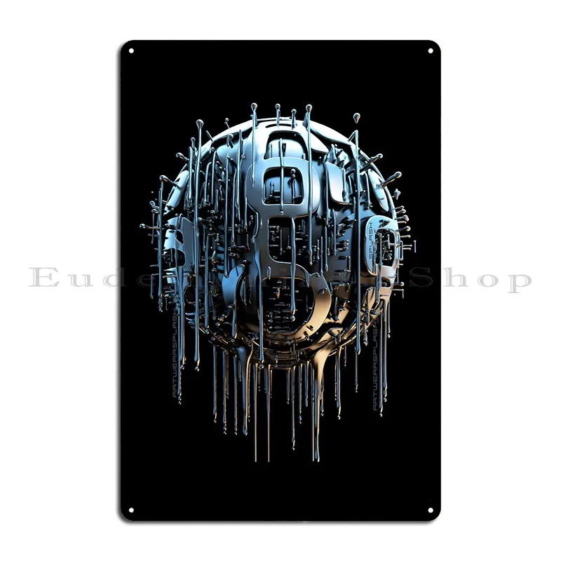 Streetwear Cyber Techno Pattern Metal Sign Poster Printing Sign Wall Plaque Decoration Design Tin Sign Poster