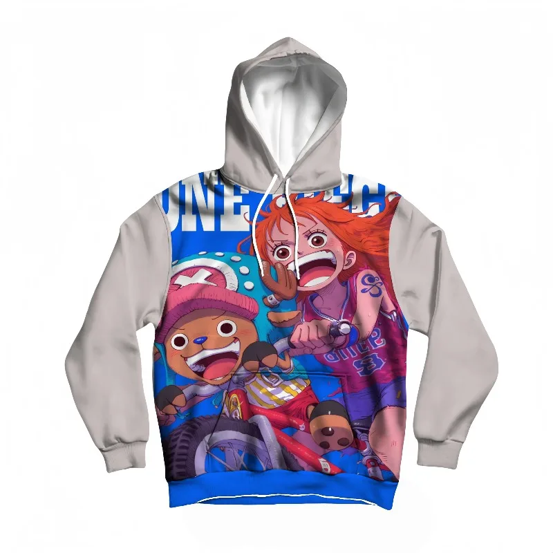 

Мужская осенне-зимняя цельная толстовка с капюшоном Chopper & Nami, теплый пуловер с аниме-дизайном для повседневного использования и косплея