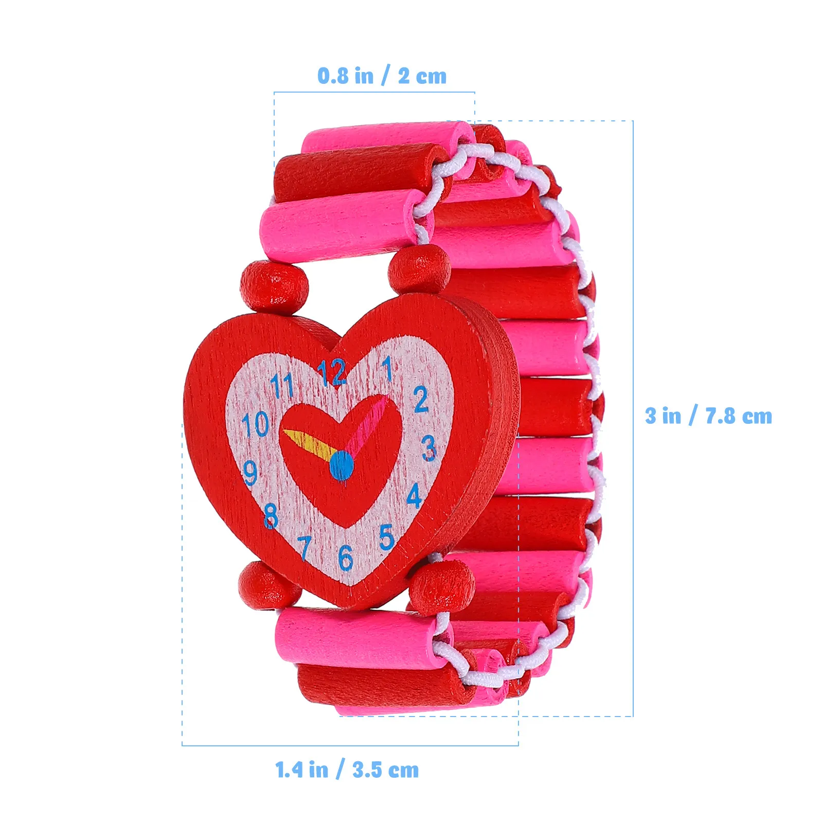 3Pcs Wooden Cartoon Wristwatch Simulation Set Kids Bracelet Watch Lifelike Patterns Educational Development Child Gift Choice