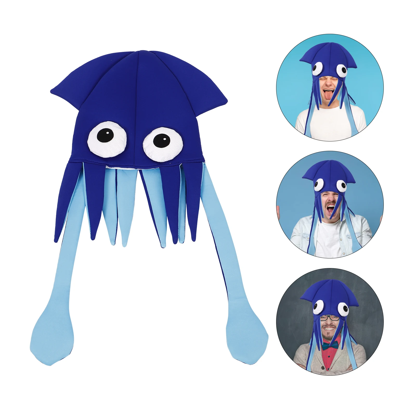 

Velour Octopus Hat Squid Headgear Cartoon Prop Headdress Costume Accessory Performance Cosplay Hat Creative