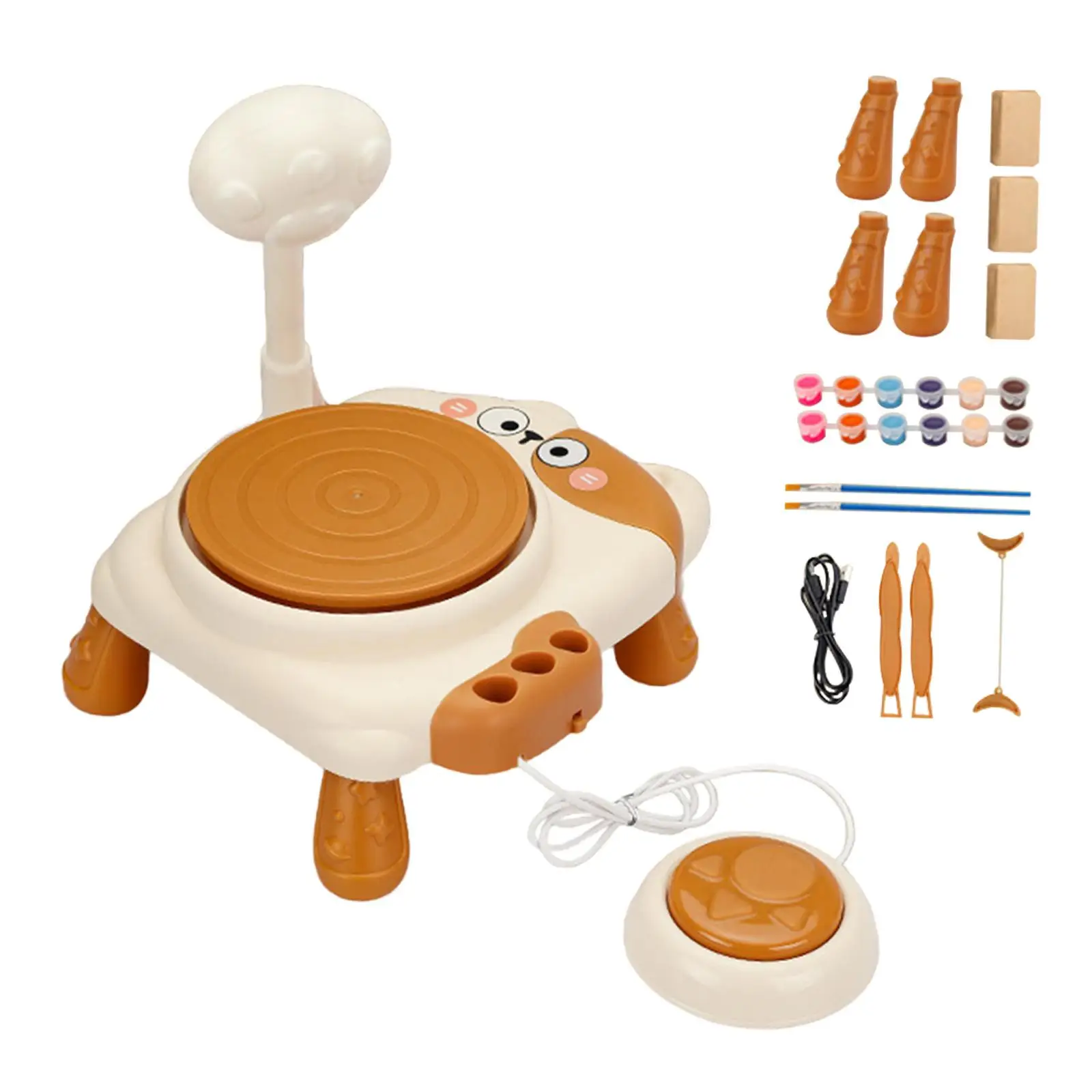 Electric Pottery Wheel Sculpting Clay Tools for Beginners Children Preschool