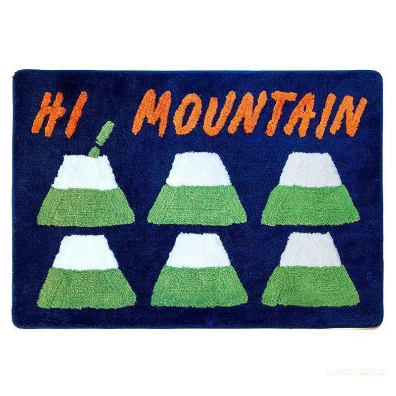40x60cm Faux Cashmere Rug Anti Slip Absorbent Floor Mat Blue Mountain Bedroom Bathroom Door Toilet Foot Mat Home Decor