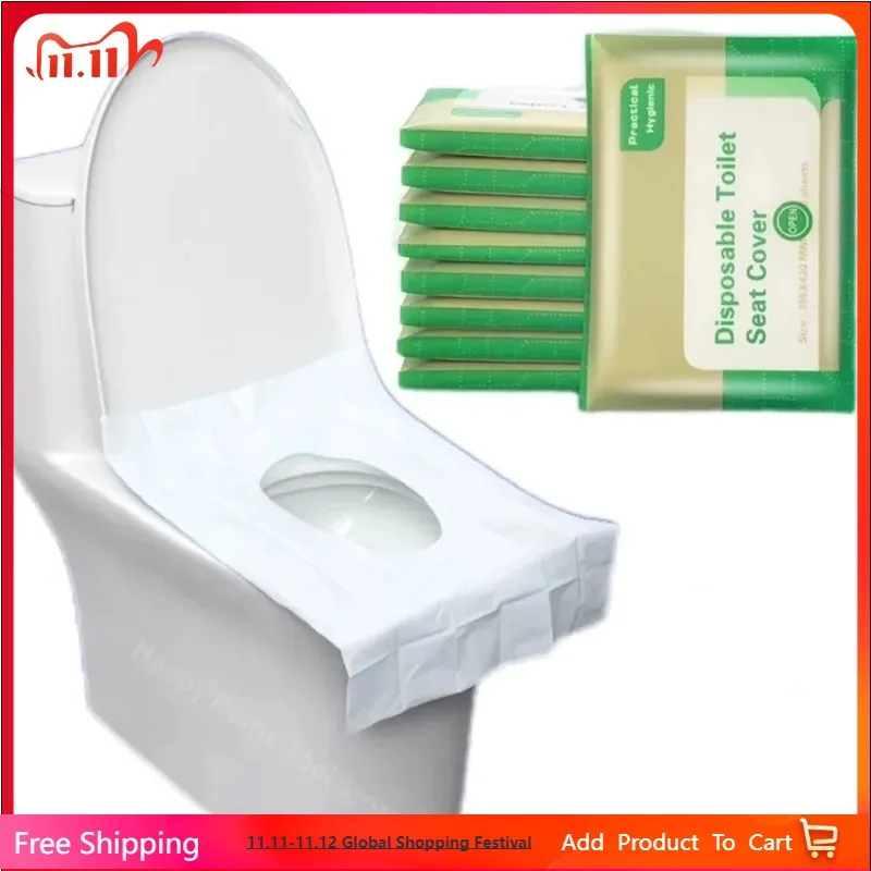 

10pcs/bag Disposable Toilet Mat Portable Waterproof Soluble Water Toilet Seat Cover for Travel Hotel Bathroom Accessories