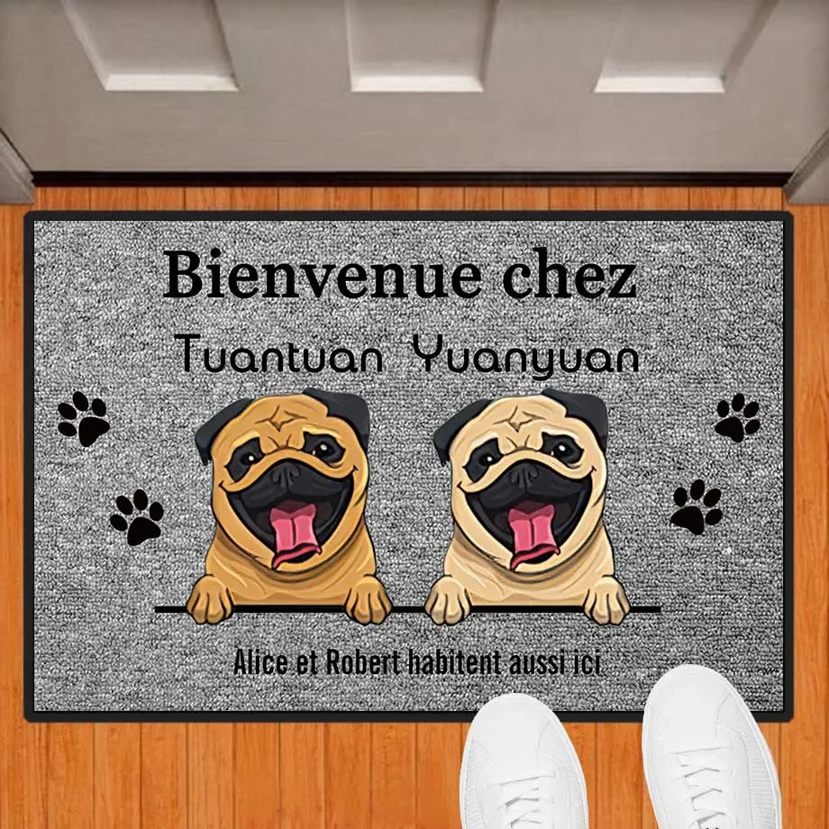 ZHAYA Personalized Pet Home Doormat Custom Dog Cat Mat Rug Hallway Doorway Floor Carpet Decor Accessory Gift