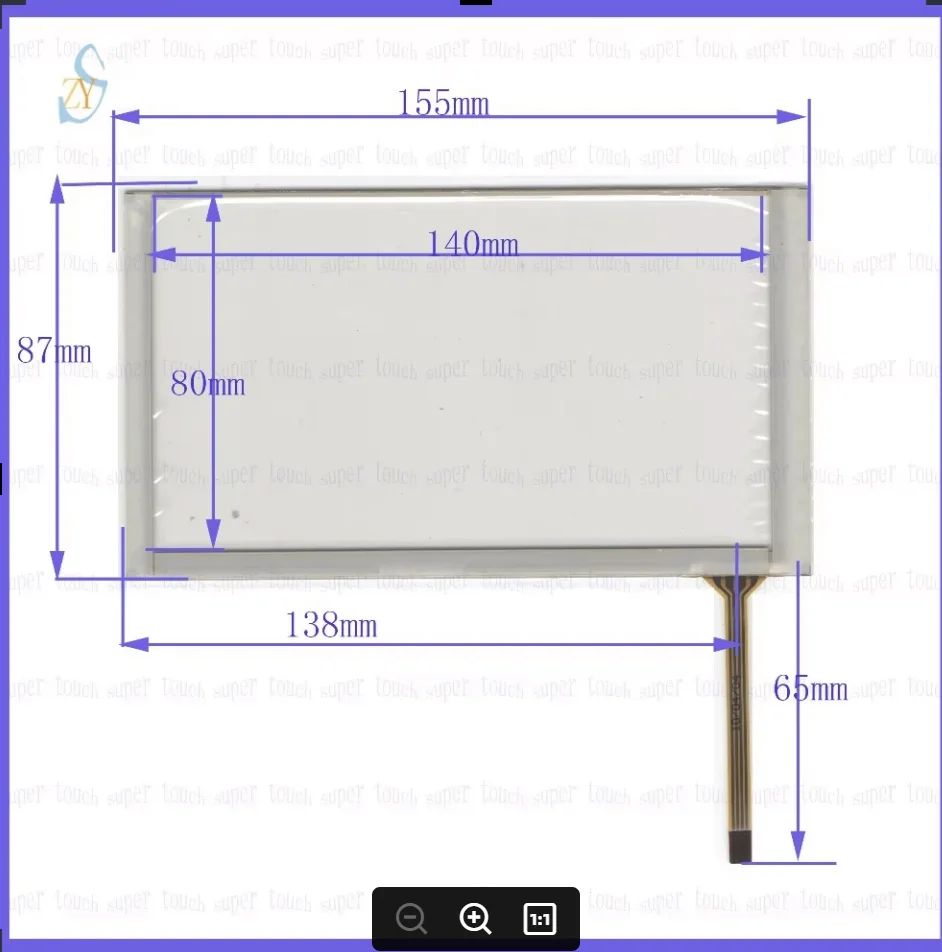 

ZhiYuSun 155mm*87mm HLD-TP-1878 6.2inch Touch Screen glass resistive USB touch panel overlay kit 155*87 TOUCH HLDTP1878