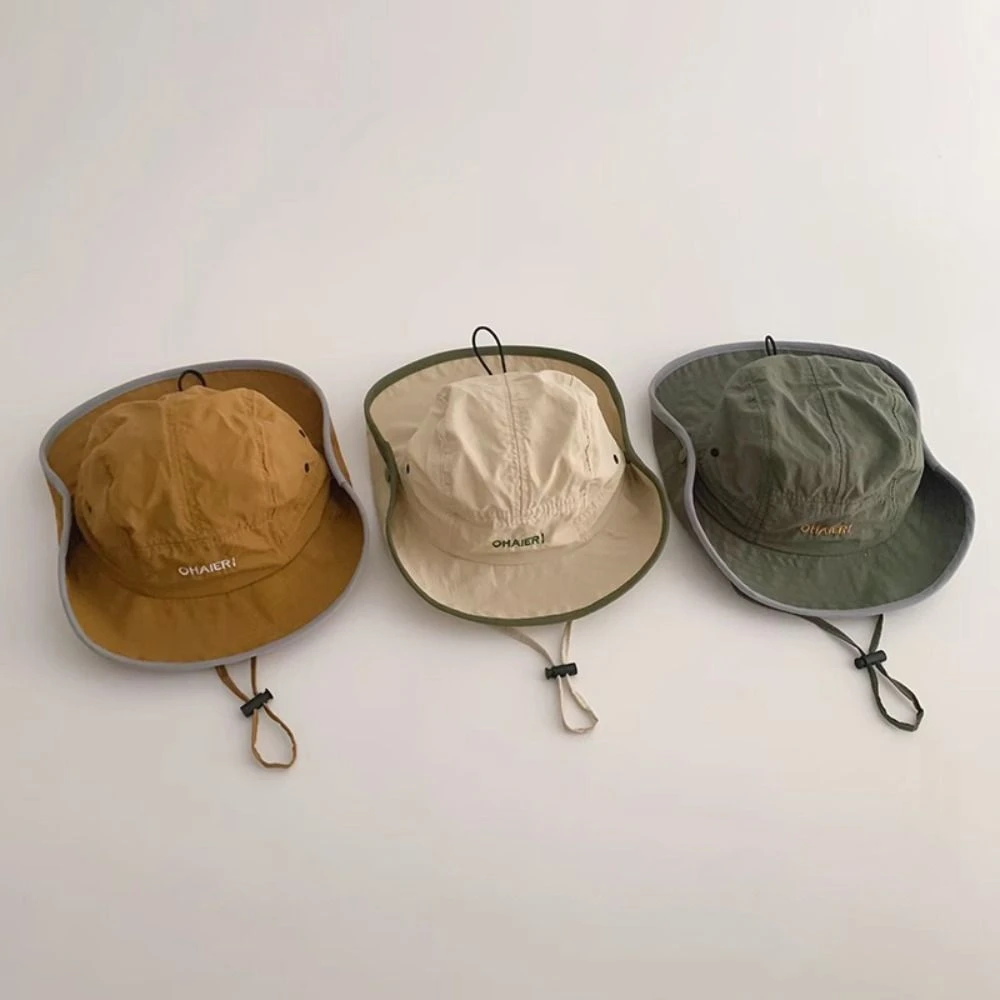 

Ins, летняя детская панама, быстросохнущая детская шляпа от солнца с защитой от ультрафиолета, уличная корейская рыбацкая шляпа с надписью, От 2 до 8 лет