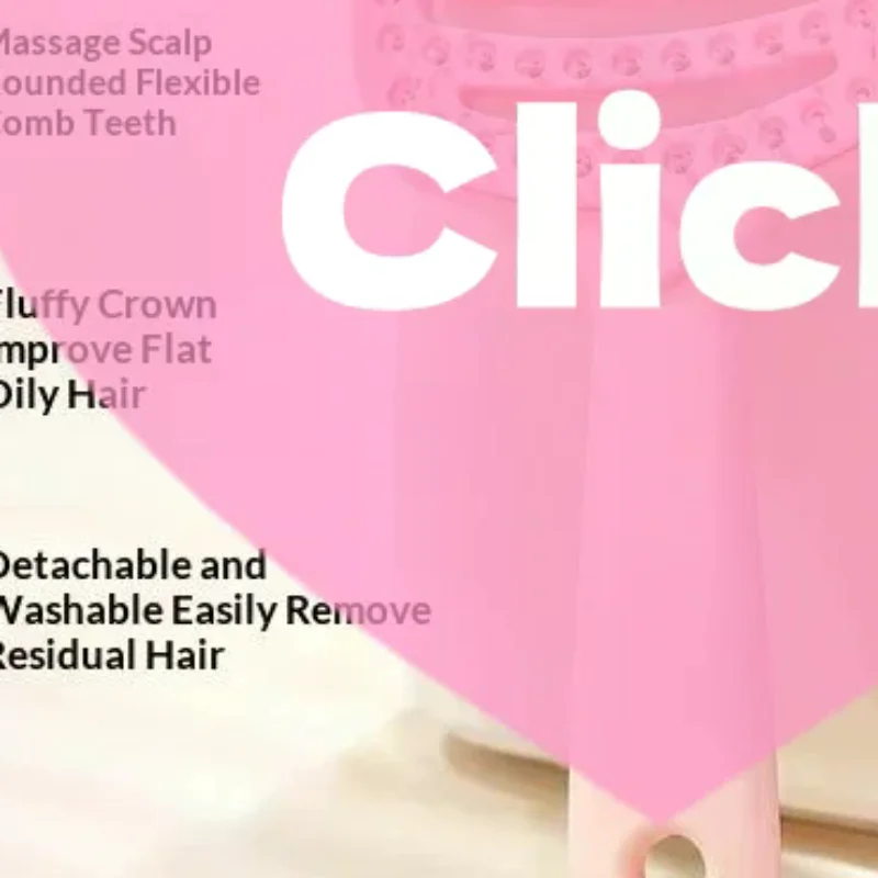 Cute Cat Ear Detangling Hair Brush Self Cleaning Design Soft Massage Bristles For Daily Hair Care Home Travel Use