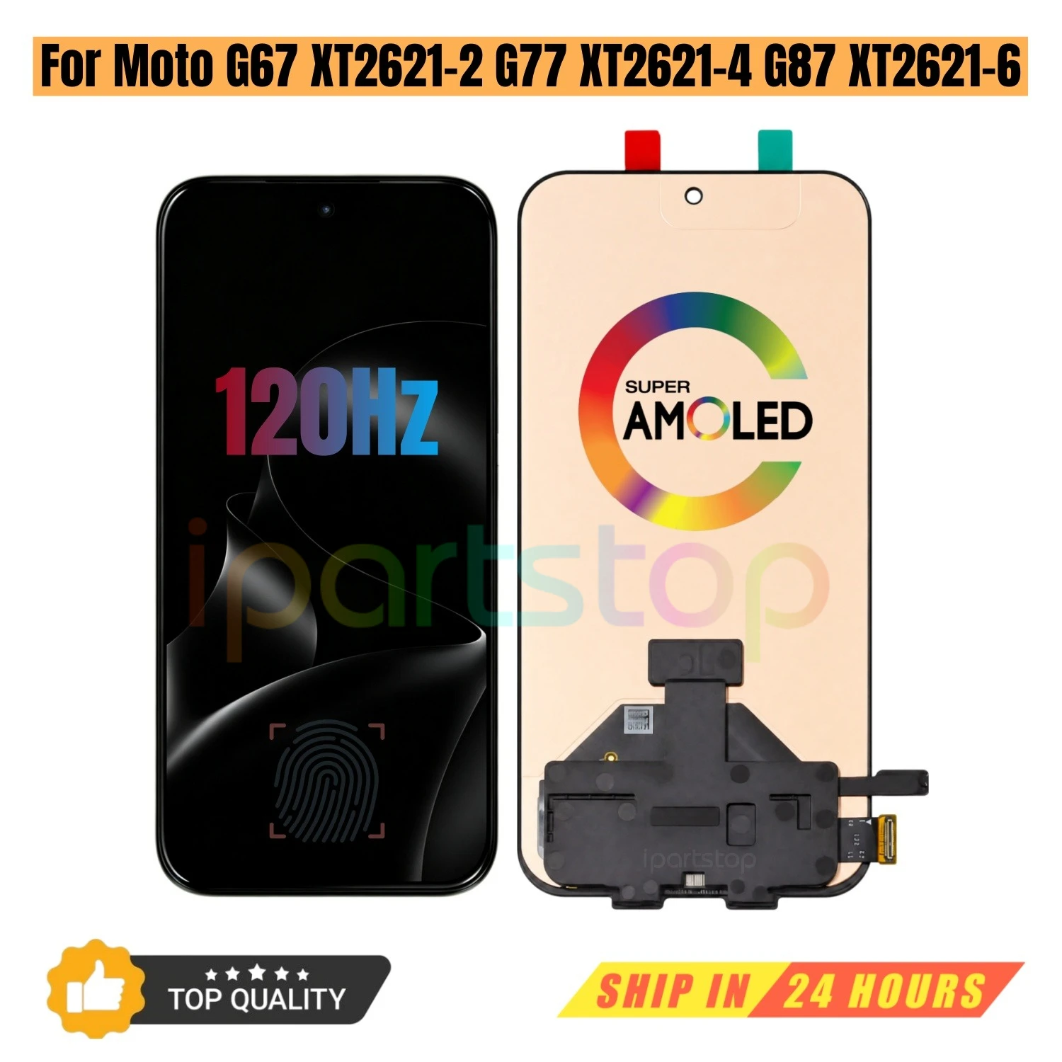 iParts Replacement Display for Moto G67 XT2621-2 G77 XT2621-4 G87 XT2621-6 120Hz AMOLED Touch Screen Assembly all Functions OEM