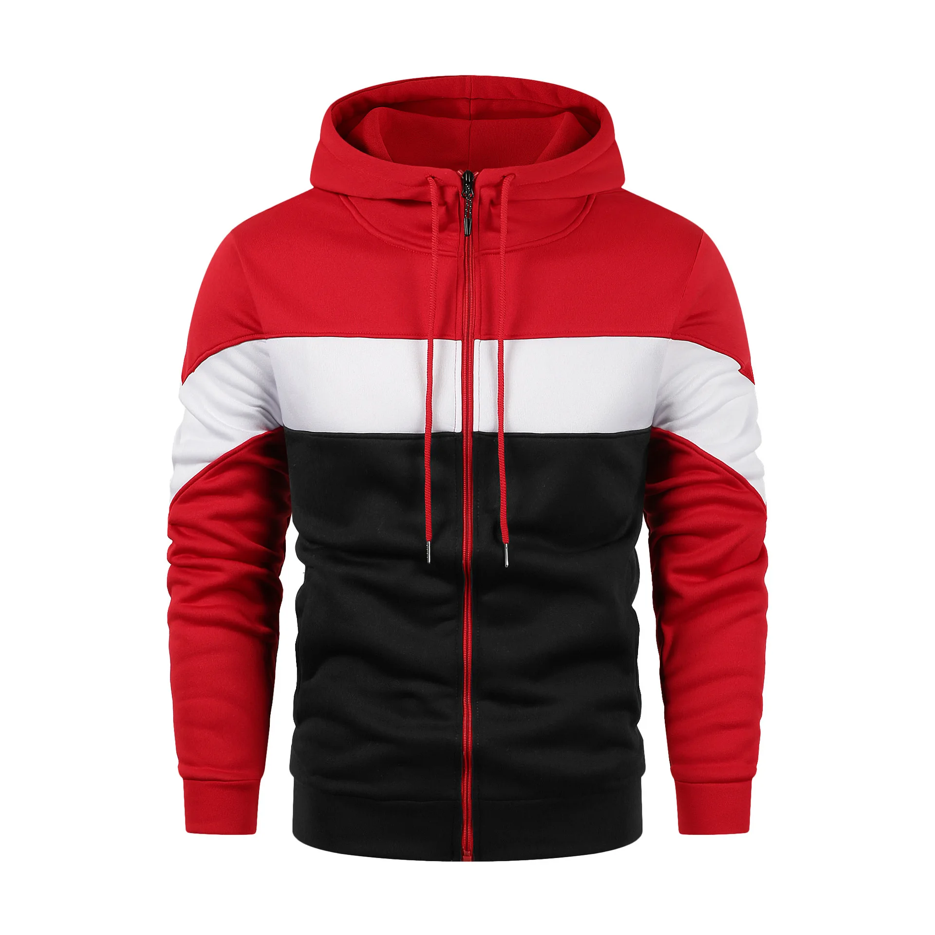 2024 Spring and Autumn Men\'s and Women\'s Fashion Zipper Splicing Hoodie Hoodie Outdoor Sports and Leisure Loose Simple Coat