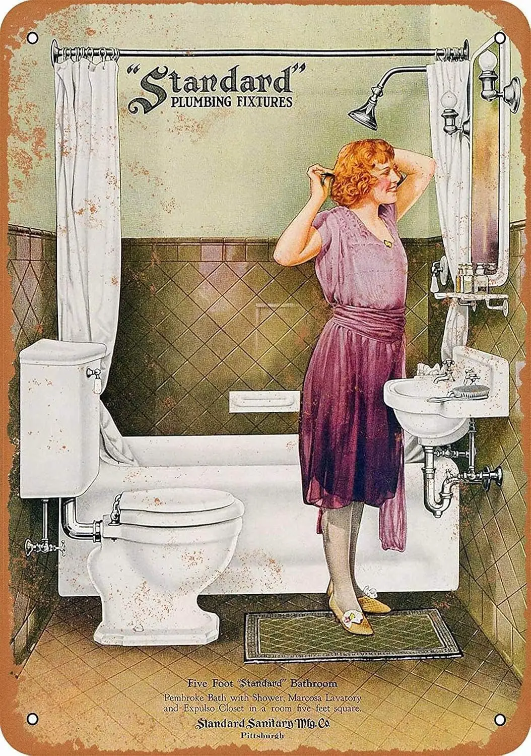 Metal Sign - Standard Plumbing Bathroom Fixtures Vintage Wall Decor Art-aluminum