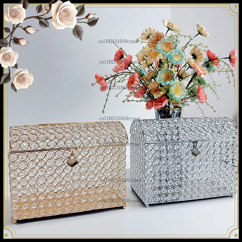 Crystal jewelry box, money jar, European pirate chest, wedding supplies storage box