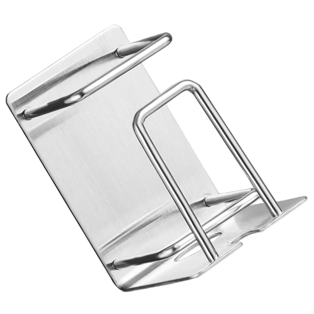 

Wall Mounted Toothbrush Holder Stainless Steel Nail Free Adhesive Toothbrush Rack with Upside Down Cup for Germ Free Drying