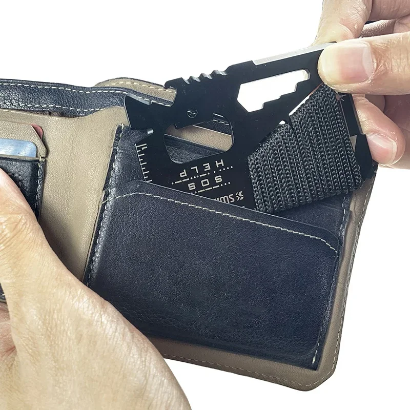 الفولاذ المقاوم للصدأ أداة الطوارئ EDC بطاقة الائتمان جيب سكين صيد الرياضة في الهواء الطلق التخييم المشي لمسافات طويلة SOS بقاء الإنقاذ Multitool
