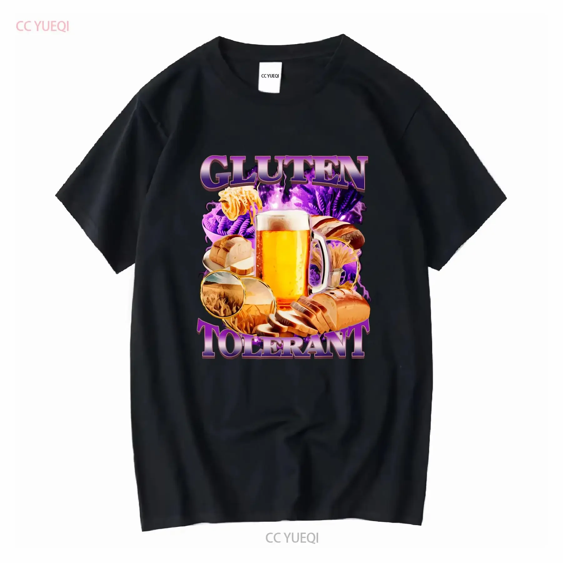 Gluten Tolerant Foodie Beer Lover Bread Wheat Products T Shirt vintage Washed Slightly streetwear homme Breathable