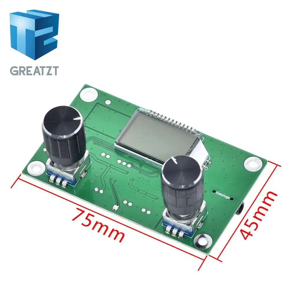 FM Radio Receiver Module Frequency Modulation Stereo Receiving PCB Circuit Board With Silencing LCD Display 3-5V LCD Module