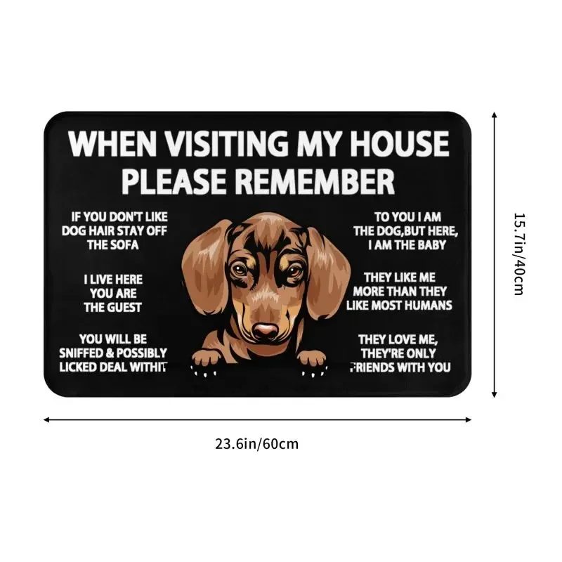 Peeking Dog Dachshund Doormat Non-Slip Kitchen Bathroom Mat Bedroom Balcony Door Floor Entrance Carpet Rug