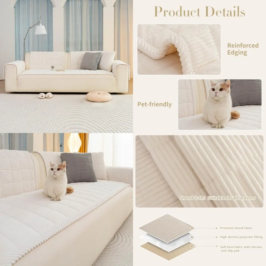 

Dog Couch Cover for Sofas, Pet Couch Cover Washable, Funny Fuzzy Plush Sofa Covers for Dogs, Non Slip Sofa Covers, Sofa Pad Fur