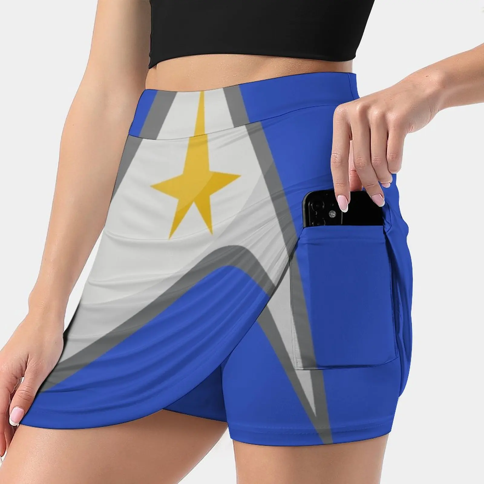 Star-fication-faldas de tenis para S-4Xl, pantalones cortos atléticos de Golf y Fitness, falda con bolsillo para teléfono