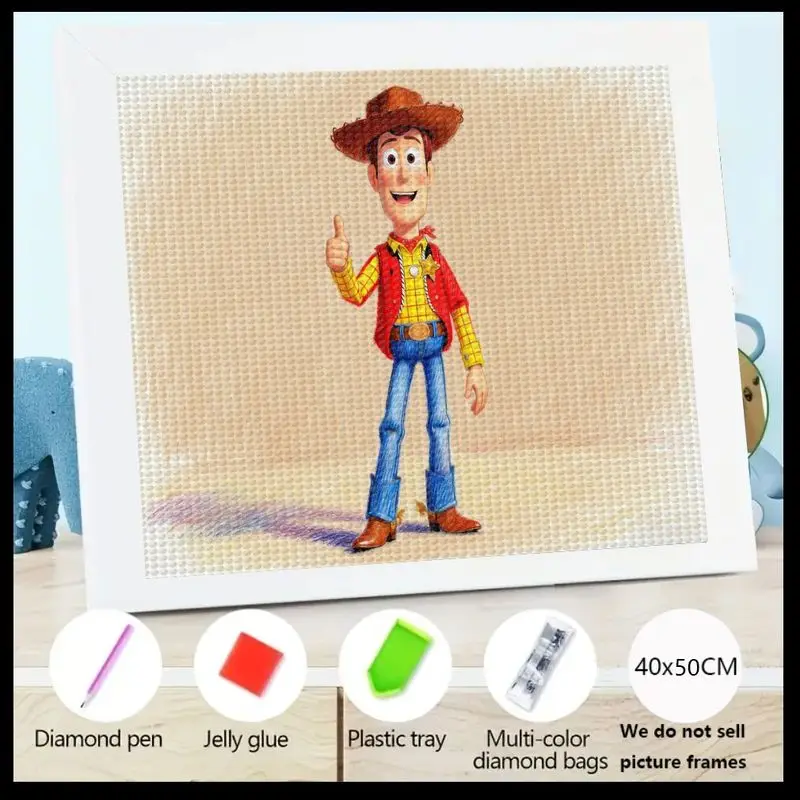

1 шт. 5D DIY комплект алмазной живописи, милый мультфильм Дисней Пиксар История игрушек Вуди персонаж, полная дрель Кристалл Горный хрусталь Алмазное искусство