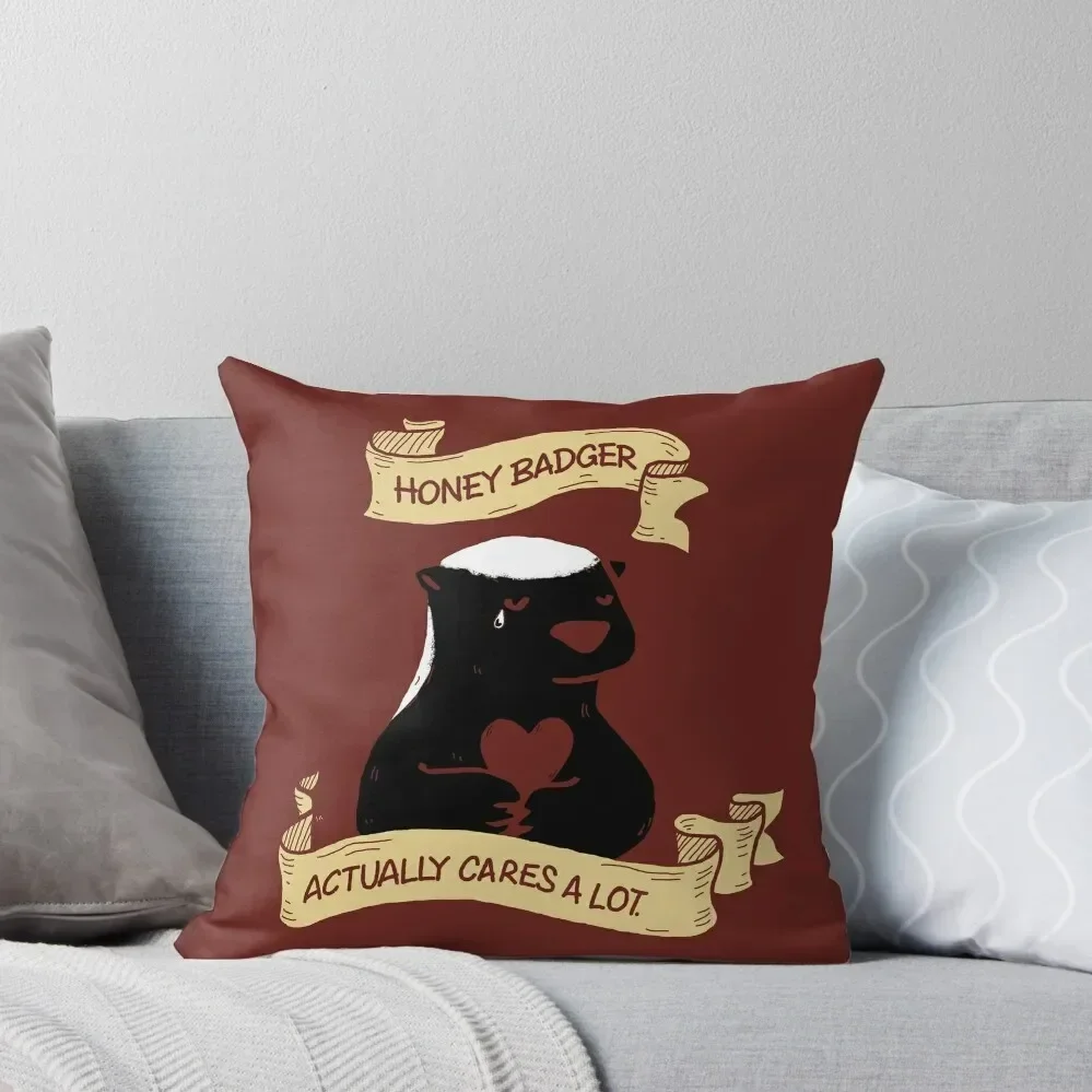 

Honey Badger DOES Cares Throw Pillow Sofa Pillow Cover christmas ornaments 2025 Sofa Covers Room decorating items pillow