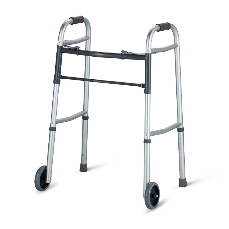 

Aluminum alloy walking support the elderly walker can be adjusted high and low folding walker