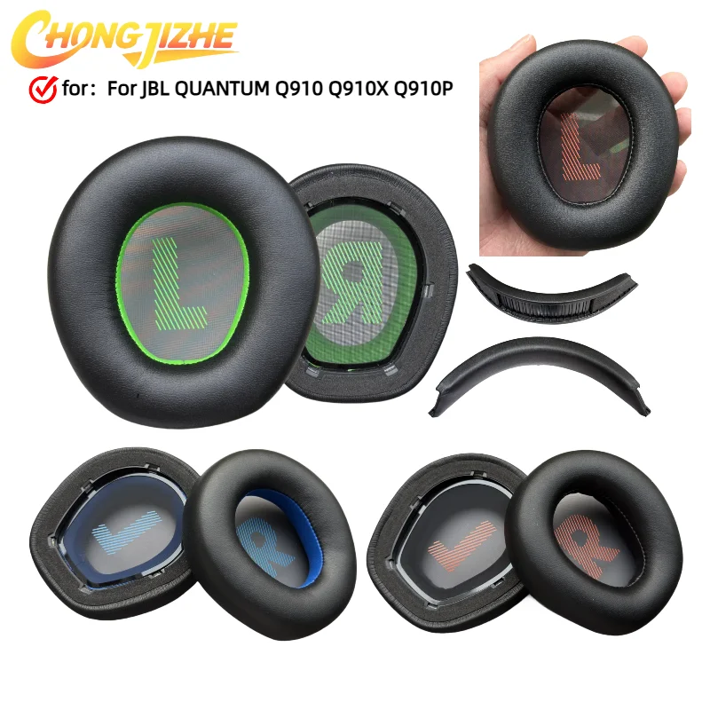 

CHONGJIZHE Replacement Leather Pads High Quality Foam Pads Ear Pads With buckle For JBL QUANTUM Q910 Q910X Q910P Headphone
