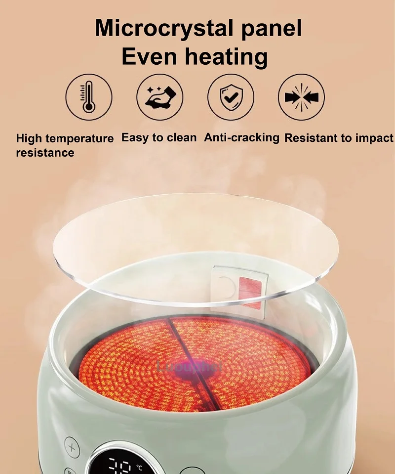 1.2L وعاء الصحة الذكية التحكم في درجة الحرارة الزجاج إبريق شاي بالأعشاب المزهرة المنزل غلاية كهربائية العزل التلقائي الحلوى الحساء يغلي وعاء
