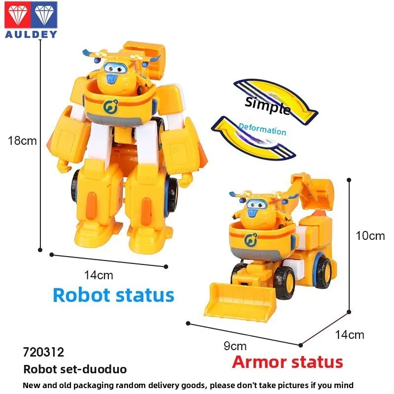 AULDEY ‌   Genuino Super Wings Jett/Dizzy/Donnie Trasformazione Combinazione Mecha Machine Set Modello di figura mobile Regalo di Natale