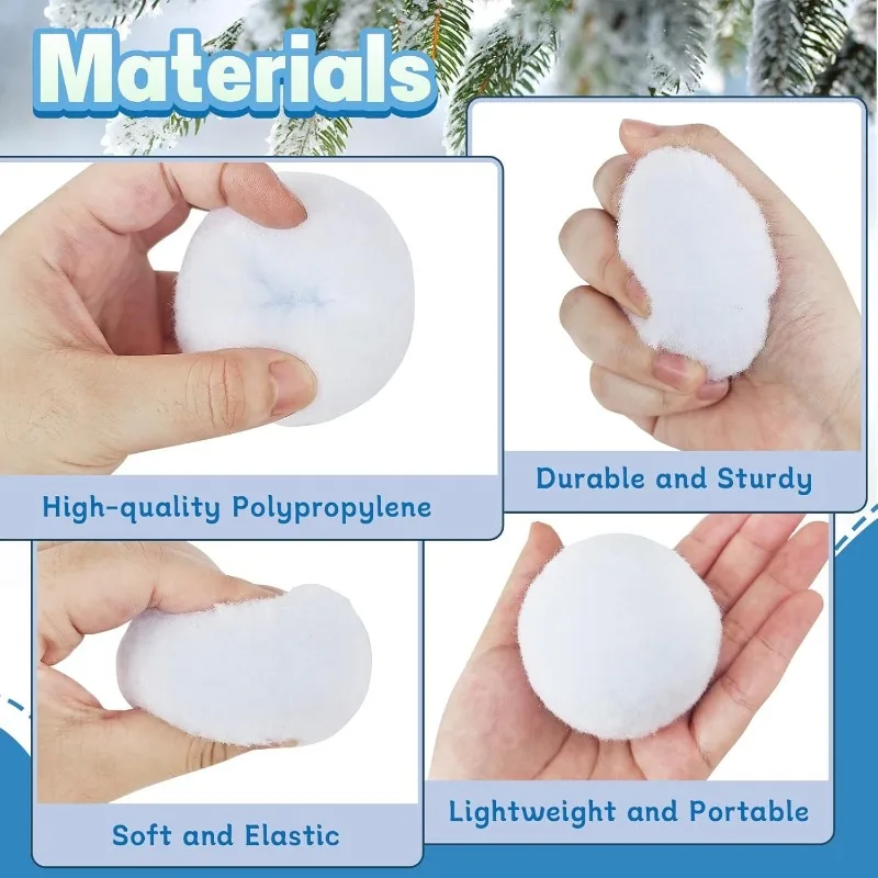 100/1PCS Fake Snow Fight Ball Artificial Snowball Winter Toss Ball Fluffy Fun Stress Toy for Indoor Throw Game Christmas Present