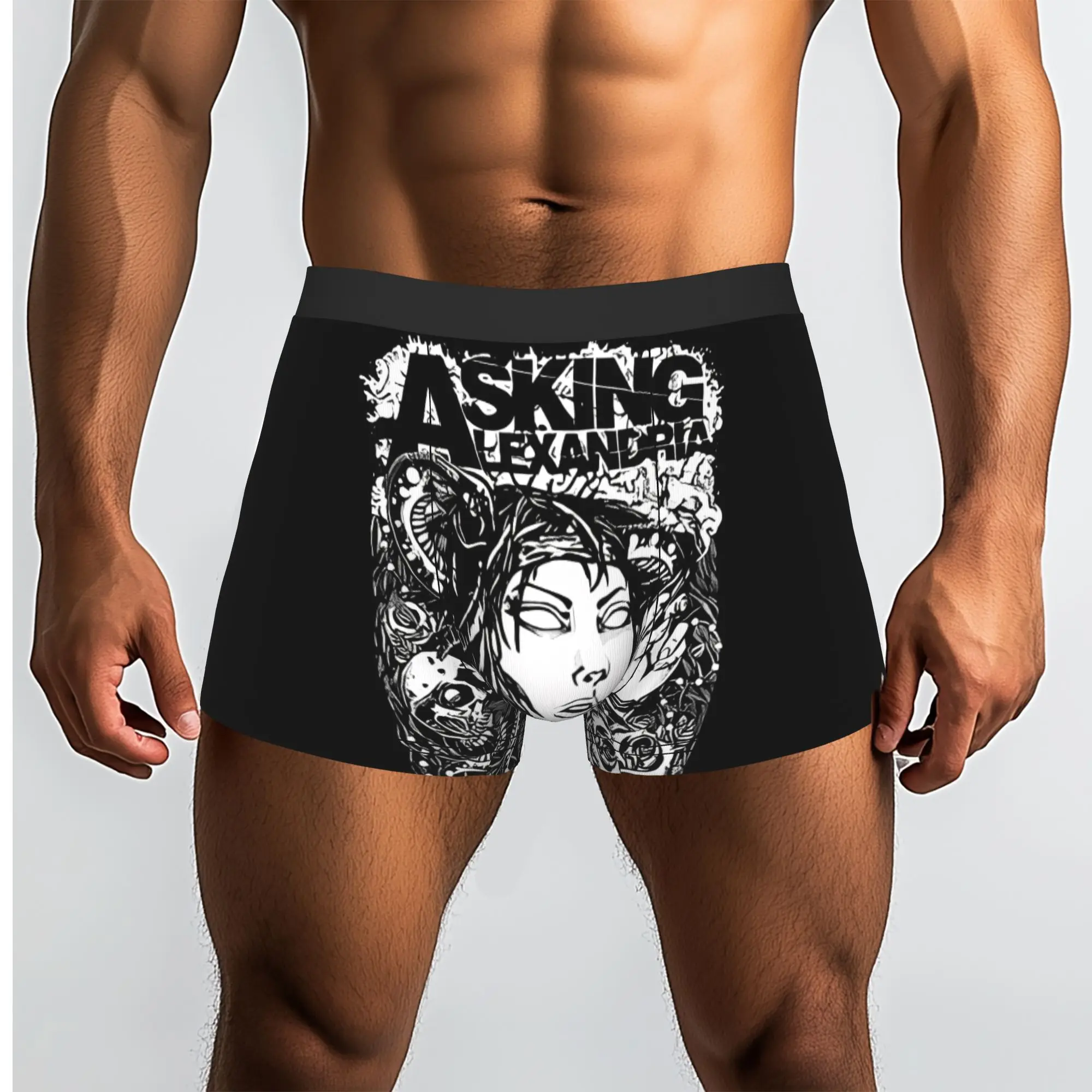 The Woman And Skull Asking Alexandria - Ropa interior masculina, calzoncillos tipo bóxer cómodos