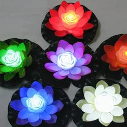 18CM LED Lotus Night Light Floating Water Flower Stamen Garden Fish Tank Festival Lantern Wishing Lotus Decor underwater Lights