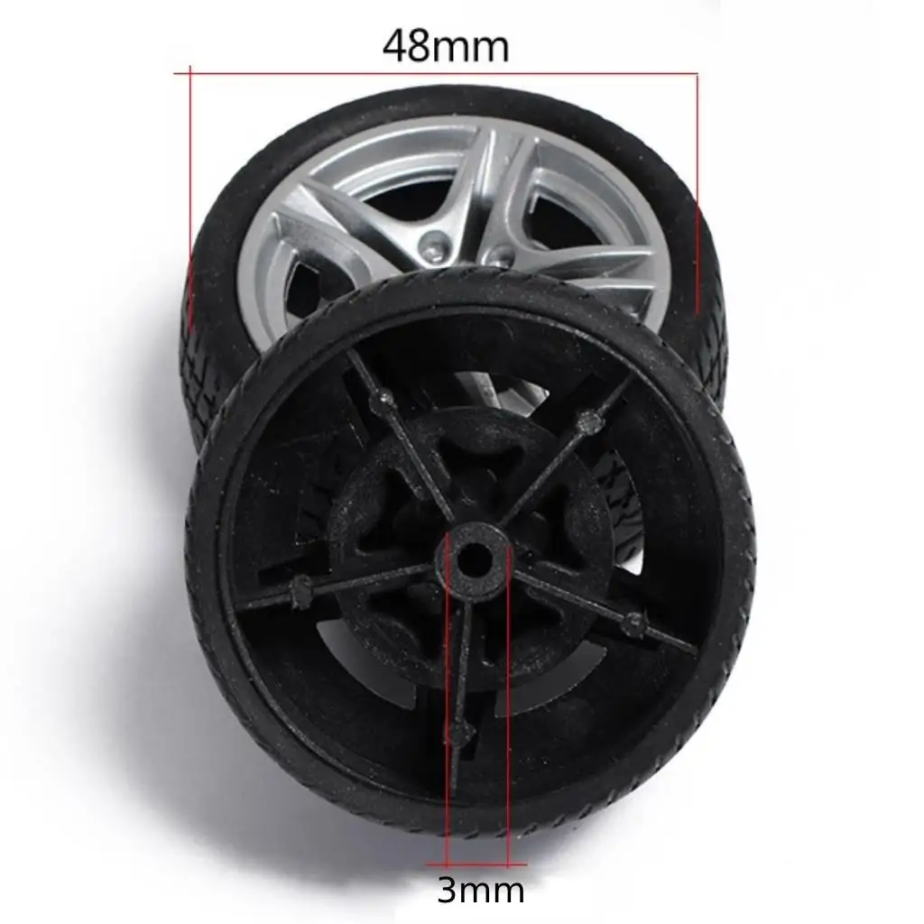 RC Car Rubber Wheel with Plastic Rim Toy Model Tyre Set for Making Universal Vehicle Toys view 3