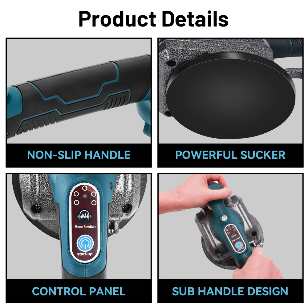 Mesin Pemasangan Ubin untuk Baterai Makita 18V 5 Kecepatan Mesin Pemasangan Ubin Alat Listrik Lantai Dinding Listrik Meratakan Getaran
