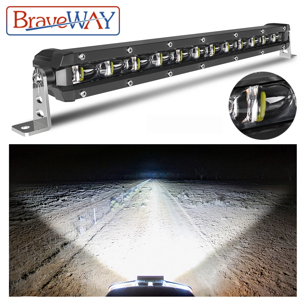 Slim 1 Row LED Light Bar for OffRoad Truck ATV UTV Car PickUp 4WD UAZ 4x4 Driving Light Work Light for JEEP for FORD for Toyota