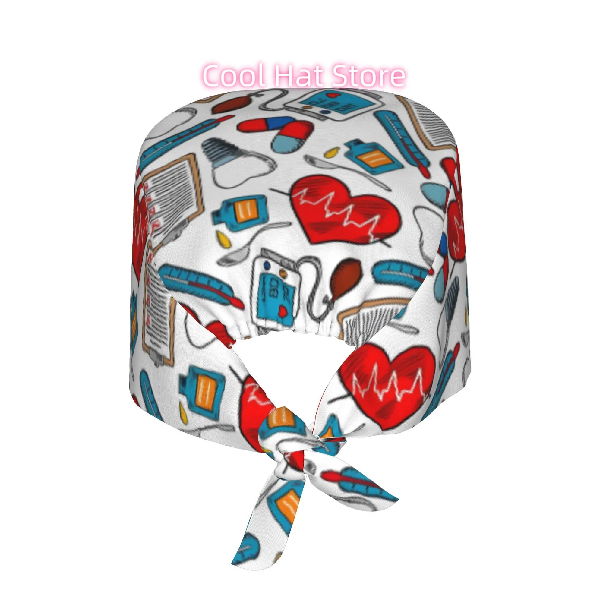 Medical Nurse & Chef Work Cap - Adjustable Lightweight Lace-Up Unisex Cap Suitable for Nurses, Chefs - Color-Coded Healthcare &