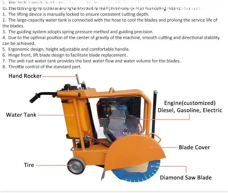 آلة قطع الطريق ذات المحرك عالي السرعة آلة قطع الطرق الأسفلت آلة قطع الطرق الخرسانية #6