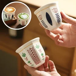 Espresso Ceramic Cup Middle Eastern Style Garland Hand Held Anti-scald Latte Cappuccino Coffee Mugs Teacup Gift for Home-use